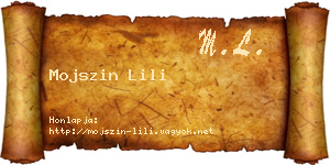 Mojszin Lili névjegykártya
